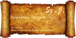 Szelényi József névjegykártya